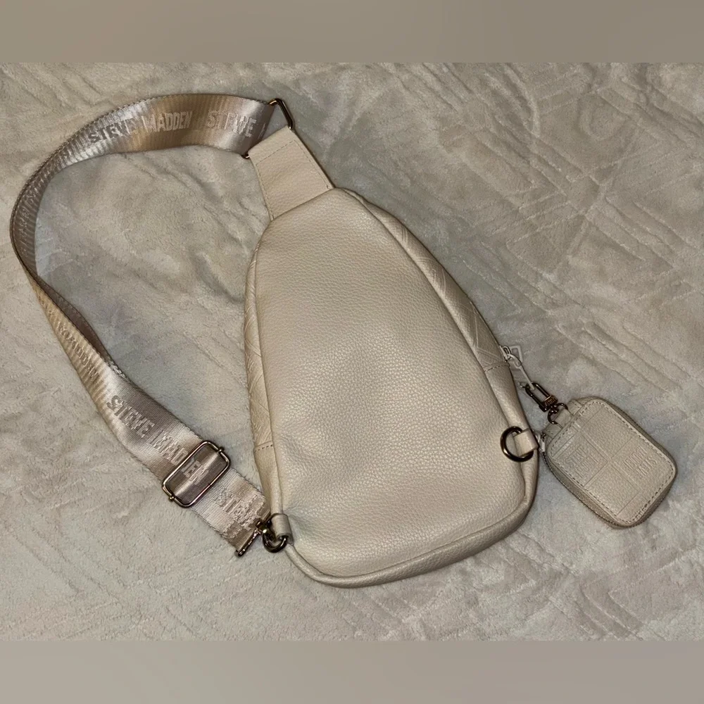 Steve Madden - Ivory Faux Leather Cross Body/Fanny Purse - Picture 2 of 4